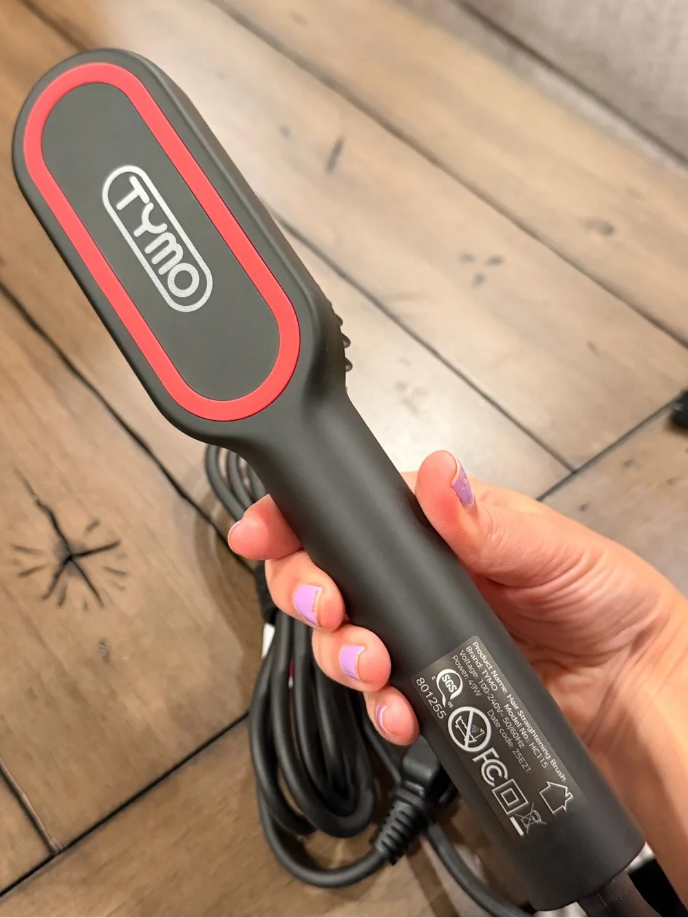 Tymo Black Hair Straightener Ionic Mini - Compact Styling Brush #205